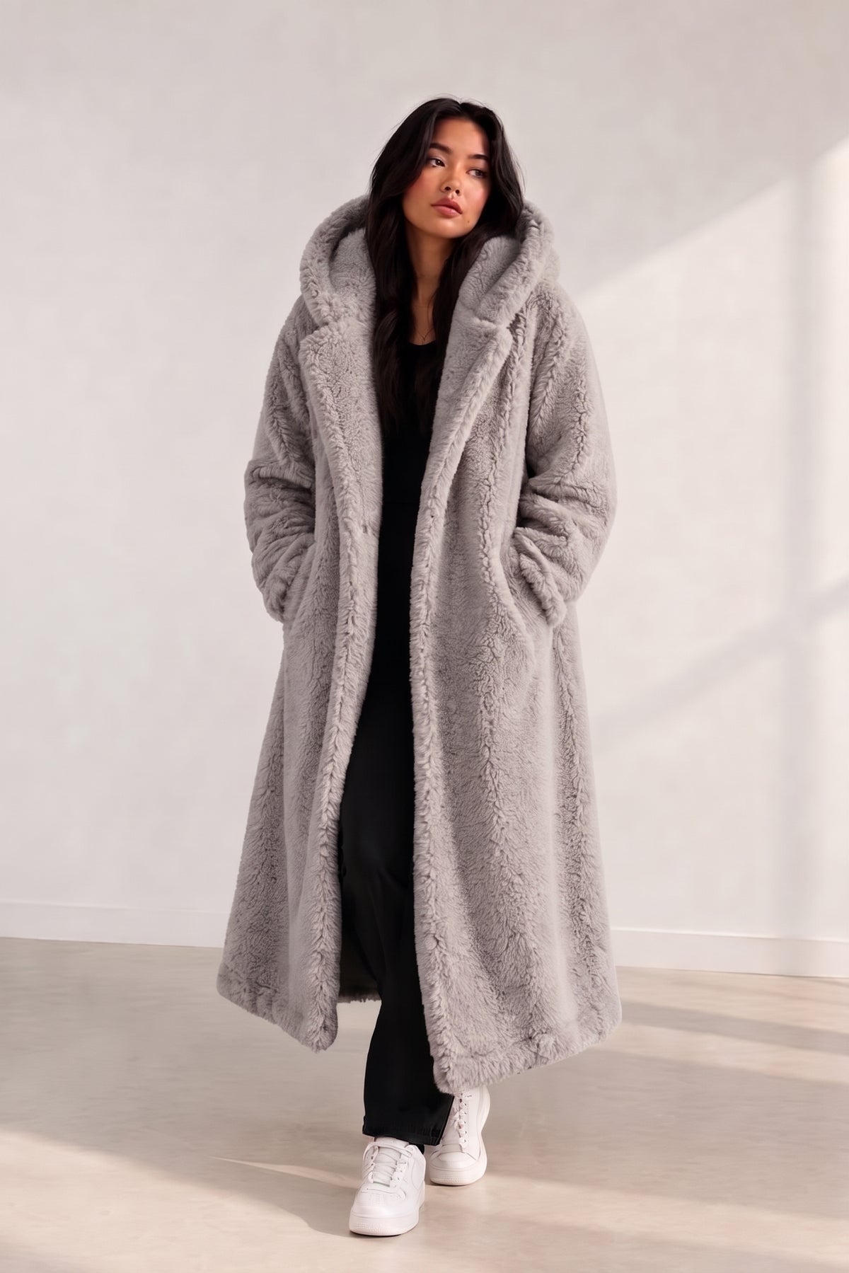 Manteau Teddy Bear Long Femme